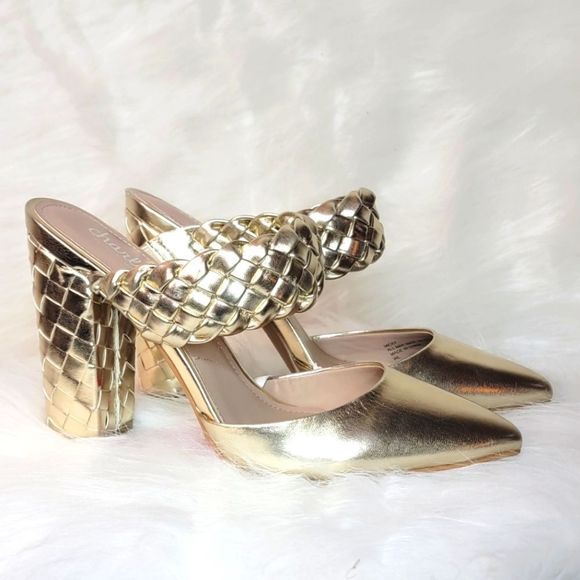 NWOB CHARLES DAVID GOLD SLING PUMPS - Picture 1 of 1